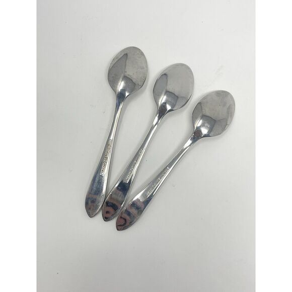 RETRONEU 18/8 Stainless Flatware ROSEANNE Set of 3 Demitasse Spoons 4 3/8” - Picture 3 of 4